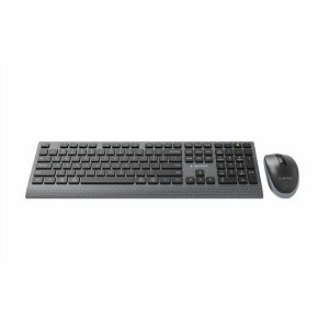 Gembird Dual-mode slim wireless desktop set, 2.4G BT, US layout