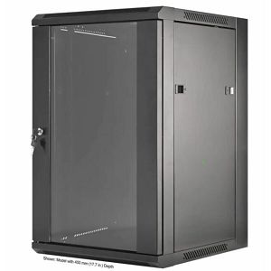 Intellinet 19" Wallmount Cabinet, 15U, 600 mm (23.6 in.) Depth, Black
