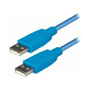 Transmedia USB 2.0 type A plug to USB type A plug, Blue, 1,2 m