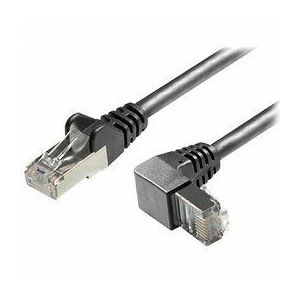 Transmedia Cat6A SFTP Patch Cable, RJ45 plug angled down, 0,5 m
