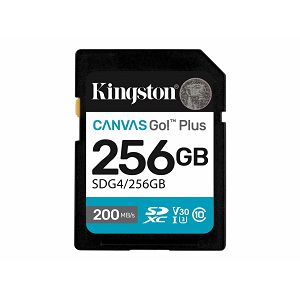 Kingston 256GB SDXC Canvas Go Plus Gen4200MB/s C10 UHS-I U3 V30