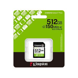 Kingston 512GB SDHC Canvas Select Plus Gen 3 150R512GB SDXC Canvas Select Plus 150R C10 UHS-I U3 V3