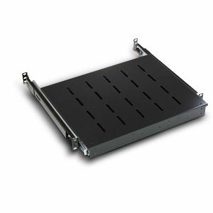 NaviaTec 19" polica za mrežni ormar dubine 900-1100 mm, 1U, izvlačna, crna