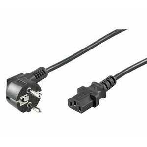 NaviaTec Right angle AC power CEE 7 4 plug - IEC 320 C13 Jack black 1,5m