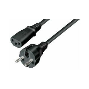 NaviaTec Schuko plug - IEC 320 C13 Jack black 2m