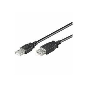 NaviaTec USB 2.0 A muški na A ženski kabel, 2m, crni