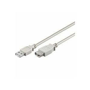 NaviaTec USB 2.0 A muški na A ženski kabel, 3m, bež