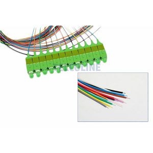 NFO Fiber optic pigtail SC APC, SM, G.657A1, 900um, 2m, LSZH Easy-strip, Full color, 12pack