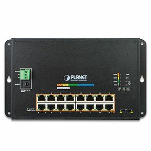 Planet Industrial 16-Port GbE 802.3at PoE 2-Port 100 1000X SFP Wall-mounted Managed Switch