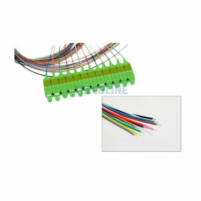 NFO Fiber optic pigtail SC APC, SM, G.657A1, 900um, 2m, LSZH Easy-strip, Full color, 12pack